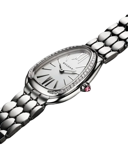 Bvlgari Serpenti Seduttori 33 mm Diamonds & White Silver Ladies Watch 103949
