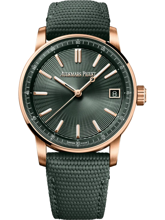 Audemars Piguet Code 11.59 Selfwinding Pink Gold Green Embossed Men’s Watch 15210OR.OO.A056KB.01