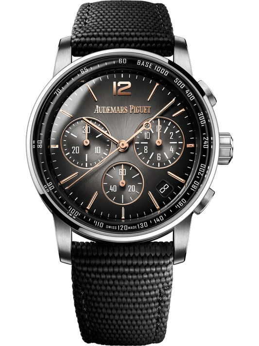 Audemars Piguet Code 11.59 Selfwinding Chronograph White & Pink Gold Smoked Grey Men’s Watch 26393CR.OO.A002KB.01