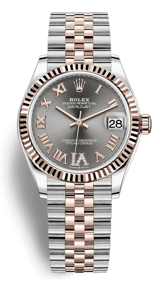 Rolex Datejust 31 Everose Rolesor Slate Grey Jubilee Ladies Watch 278271-0030