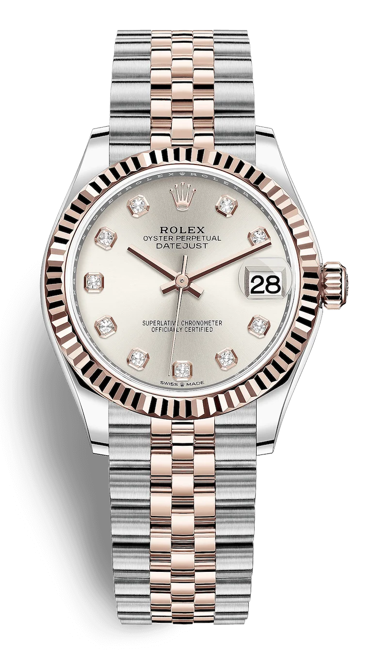 Rolex Datejust 31 Everose Rolesor Silver Jubilee Diamond-Set Ladies Watch 278271-0016