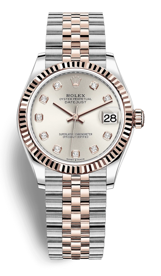 Rolex Datejust 31 Everose Rolesor Silver Jubilee Diamond-Set Ladies Watch 278271-0016