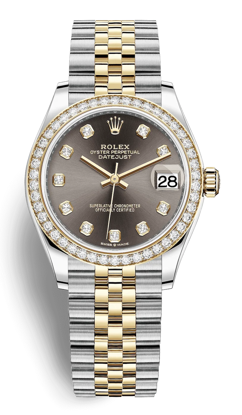 Rolex Datejust 31 Dark Grey Yellow Rolesor Diamond-Set Ladies Watch 278383RBR-0022