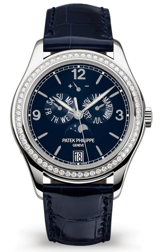 Patek Philippe Complications Annual Calendar Diamond Blue Alligator Men’s Watch 5147G-001