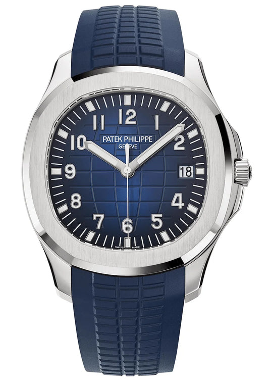 Patek Philippe Aquanaut Jumbo White Gold Blue Rubber Men’s Watch 5168G-001