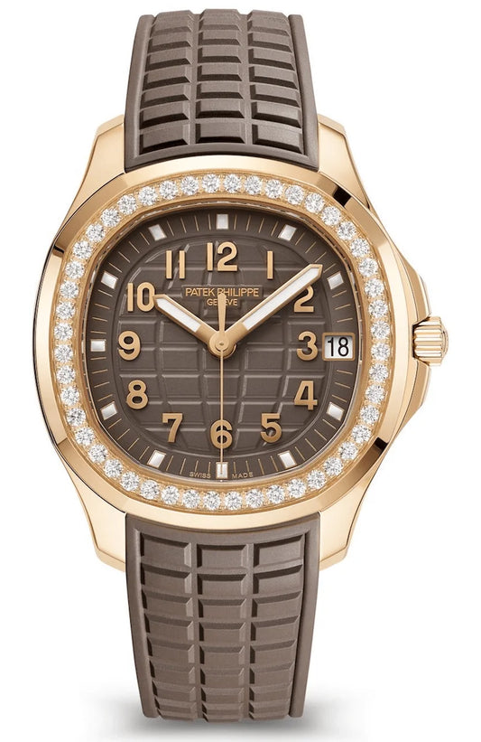 Patek Philippe Aquanaut Luce Rose Gold Diamond Taupe Ladies Watch 5268/200R-010