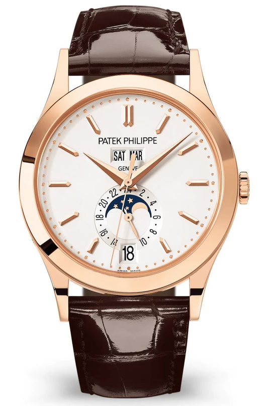 Patek Philippe Complications Annual Calendar Rose Gold Brown Alligator Men’s Watch 5396R-011