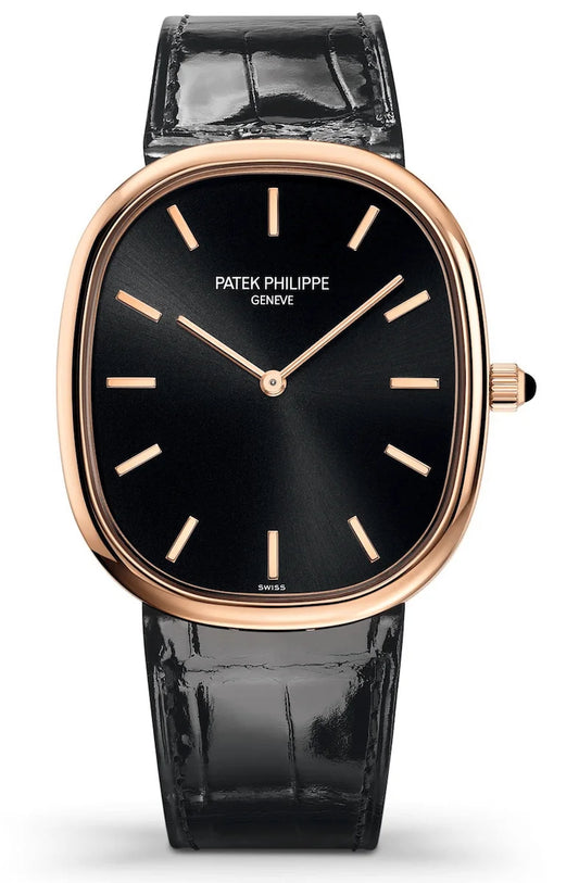 Patek Philippe Golden Ellipse Grande-Taille Rose Gold Black Alligator Ladies Watch 5738R-001