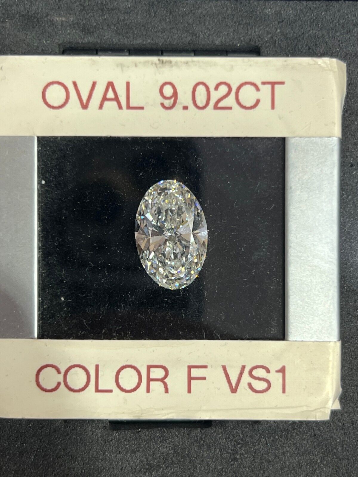 Natural Diamond Oval 9.02 F VS1 GIA Certified 18k Gold Ring Engagement