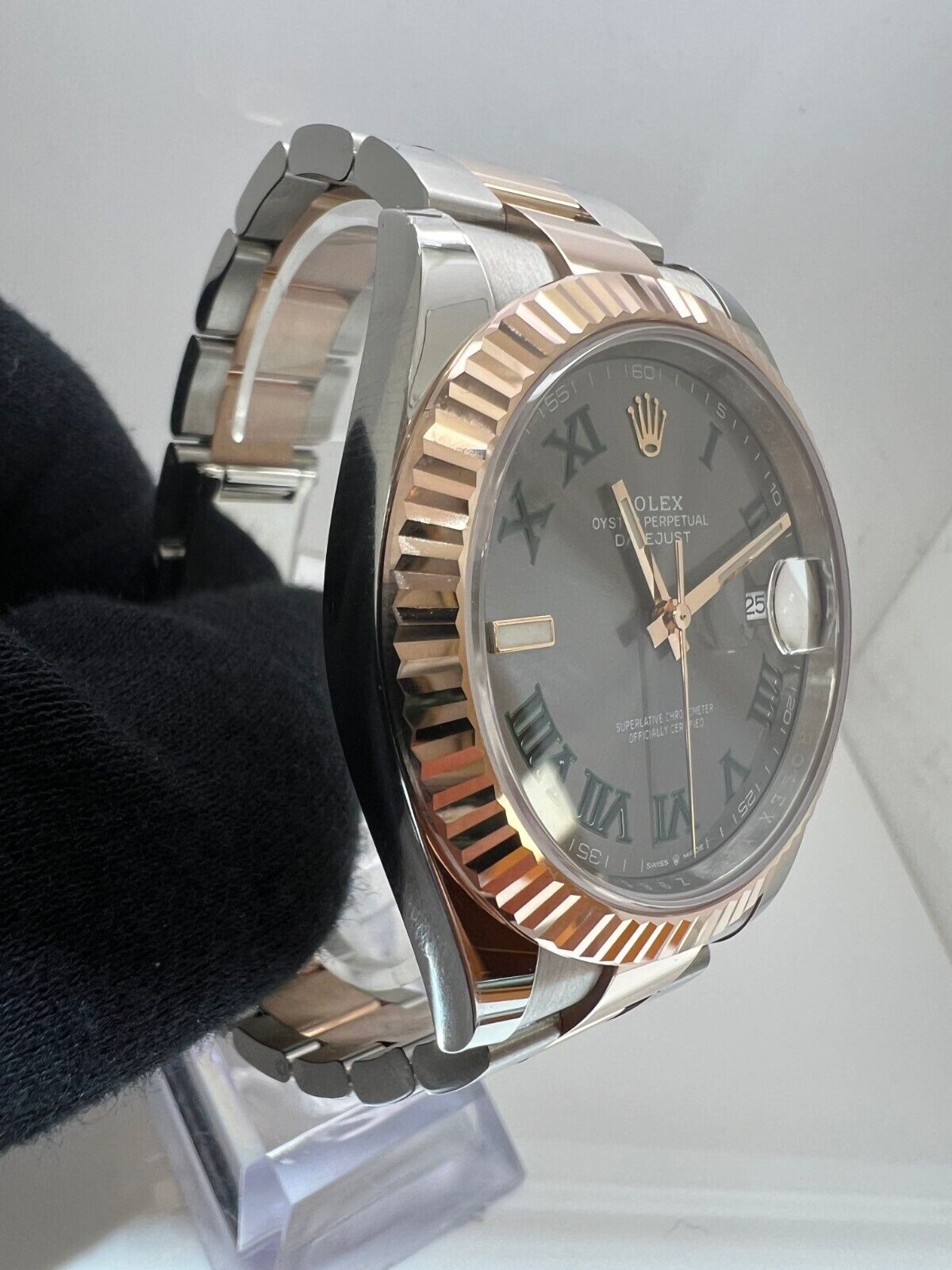 Rolex Datejust 126331 Pink and Silver Oyster Bracelet with Pink Bezel Wimbledon