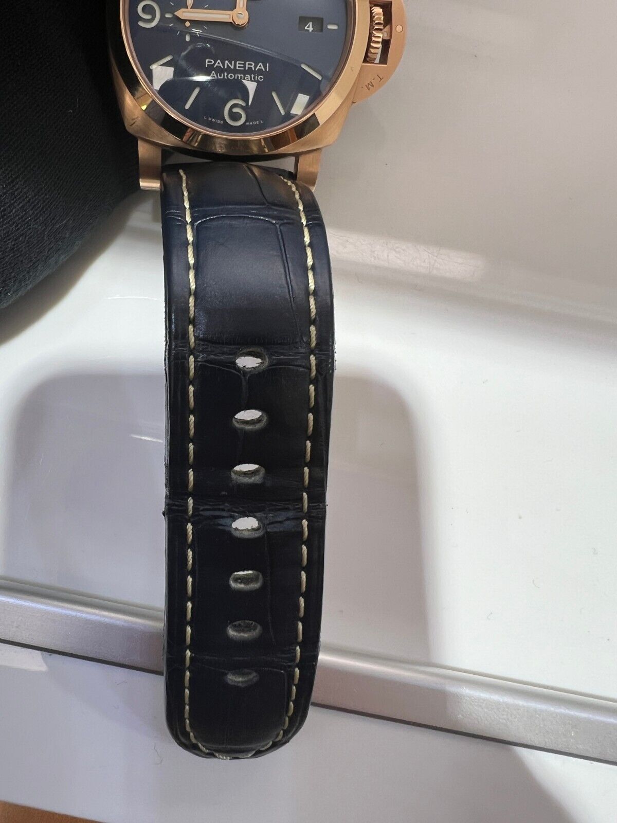 Panerai Luminor Marina PAM01112, PAM 1112 - Rose Gold with Blue Dial - 44mm B&P