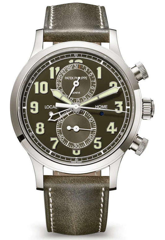 Patek Philippe Complications Calatrava Pilot Travel Time Chronograph Green Men’s Watch 5924G-010