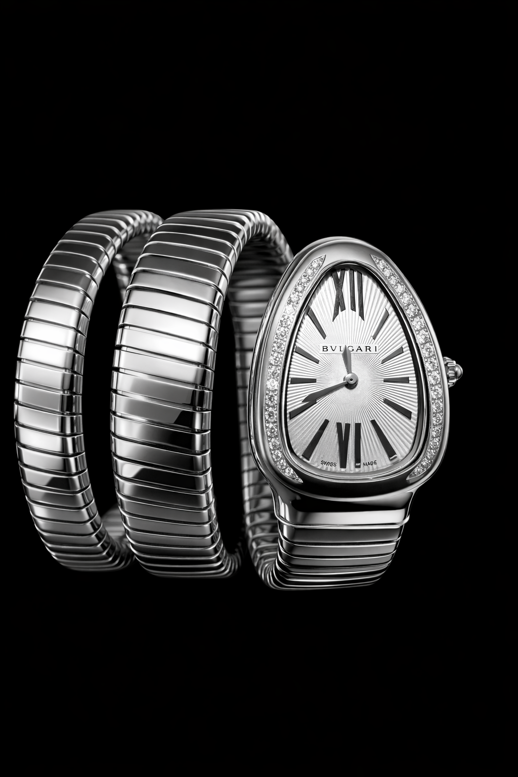 Bvlgari Serpenti Tubogas Ref. 101910 – Stainless Steel Diamond Bezel
