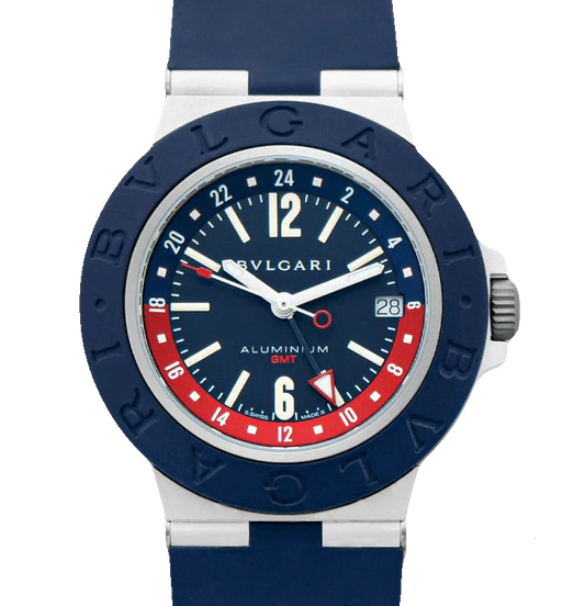 Bvlgari Aluminium GMT Blue Rubber 40mm Men’s Watch 103554