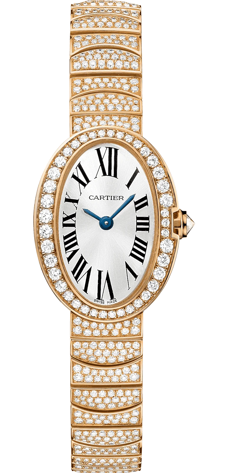 Cartier Baignoire Mini Model Rose Gold Diamond Bracelet Ladies Watch HPI00499