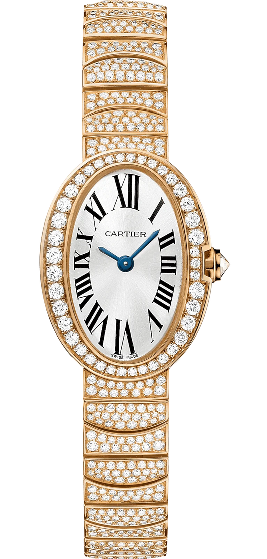 Cartier Baignoire Mini Model Rose Gold Diamond Bracelet Ladies Watch HPI00499