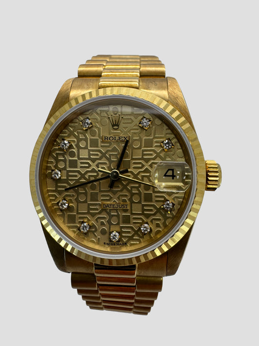 Rolex Ladies Date Just 68278 Diamonds Jubilee dial