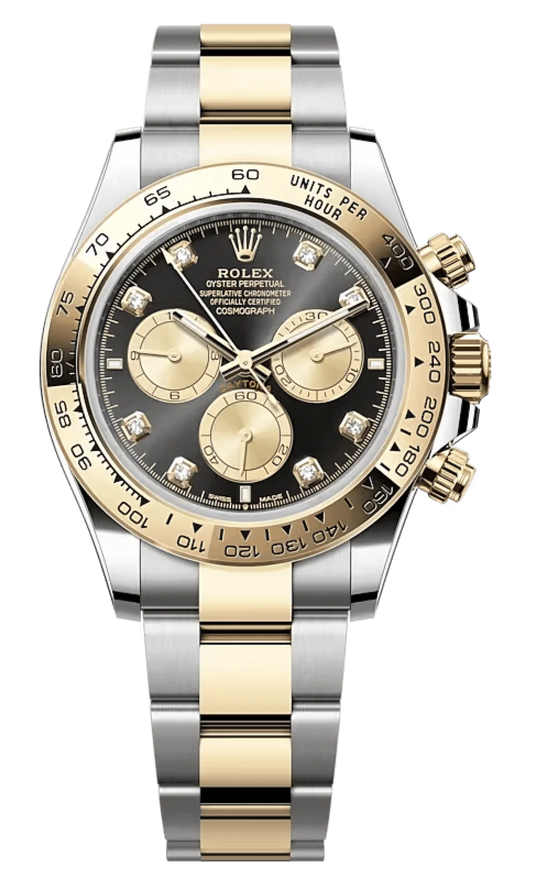 Rolex Cosmograph Daytona Yellow Rolesor Diamond Black Oyster Men’s Watch 126503-0002
