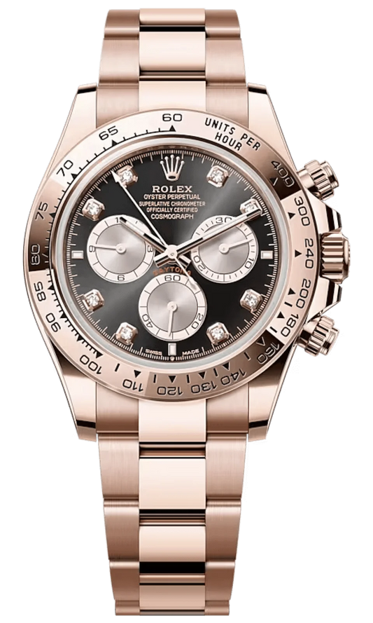 Rolex Cosmograph Daytona Everose Gold Black Oyster Diamond Men’s Watch 126505-0002