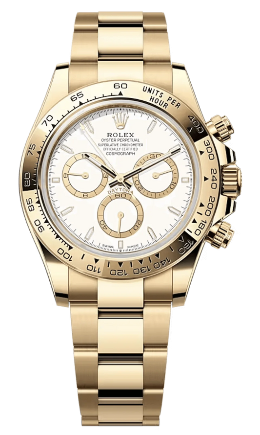 Rolex Cosmograph Daytona Yellow Gold White Dial Oyster Men’s Watch 126508-0001