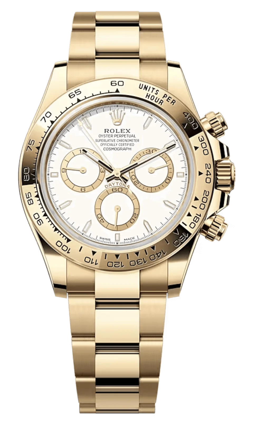 Rolex Cosmograph Daytona Yellow Gold White Dial Oyster Men’s Watch 126508-0001