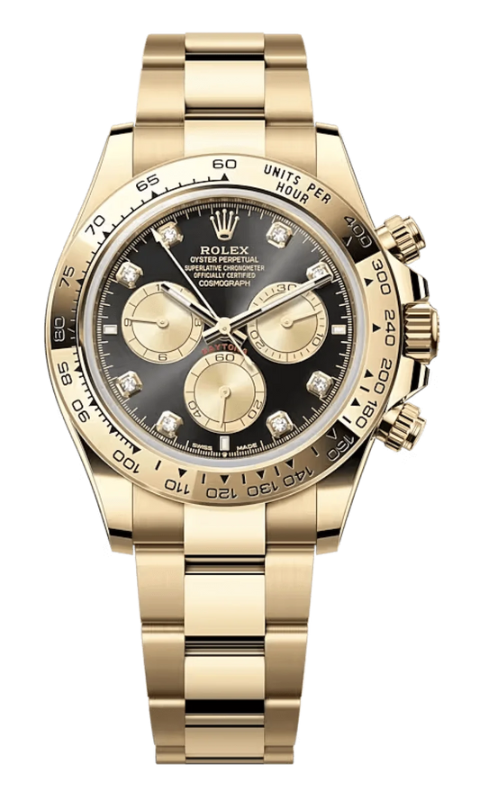 Rolex Cosmograph Daytona Black & Yellow Gold Diamond Oyster Men’s Watch 126508-0003