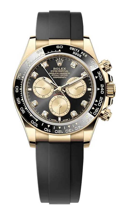 Rolex Cosmograph Daytona Black Yellow Gold Diamond Oysterflex Men’s Watch 126518LN-0006