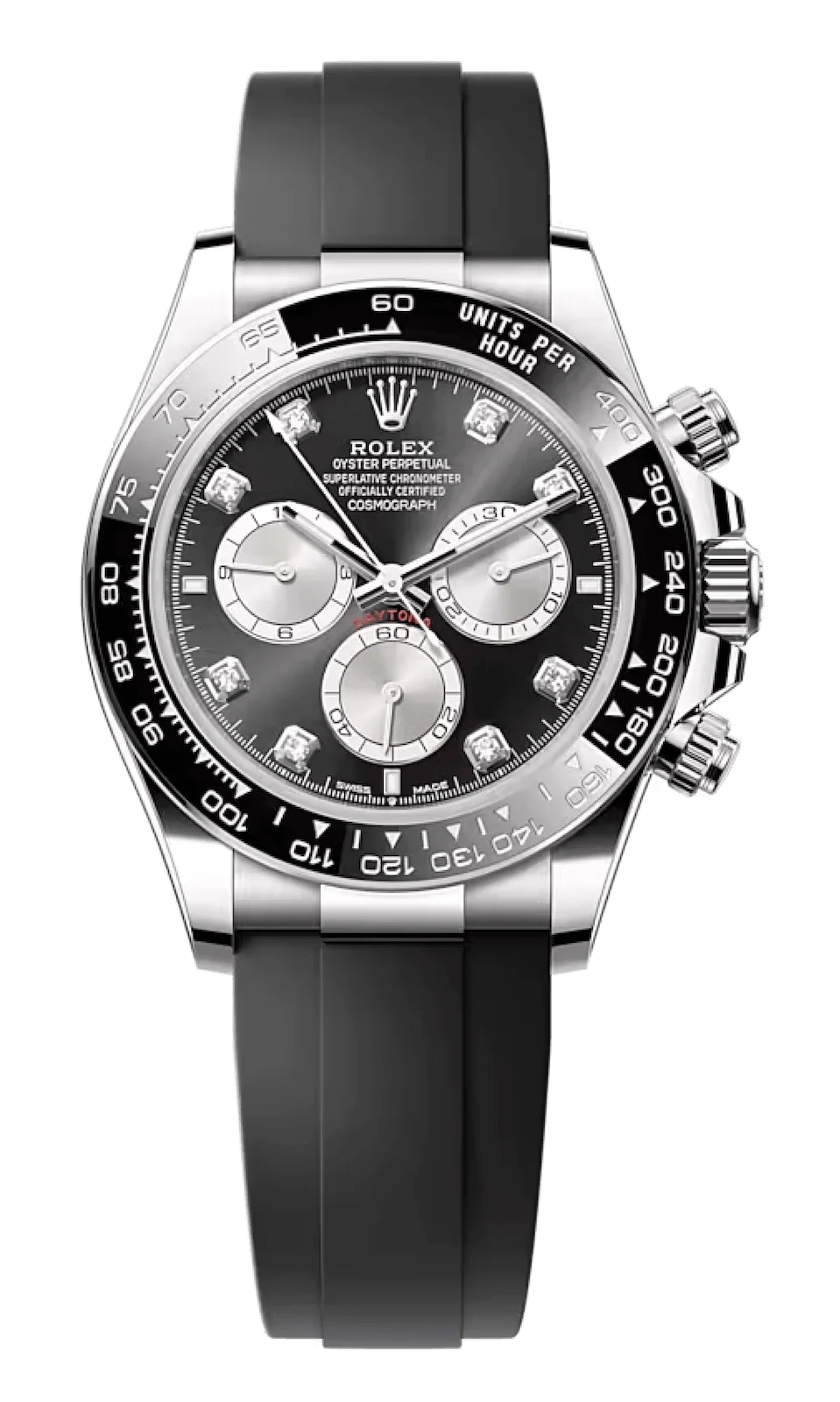 Rolex Cosmograph Daytona White Gold Diamond Black Oysterflex Men’s Watch 126519LN-0004