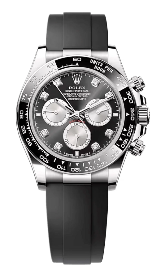 Rolex Cosmograph Daytona White Gold Diamond Black Oysterflex Men’s Watch 126519LN-0004