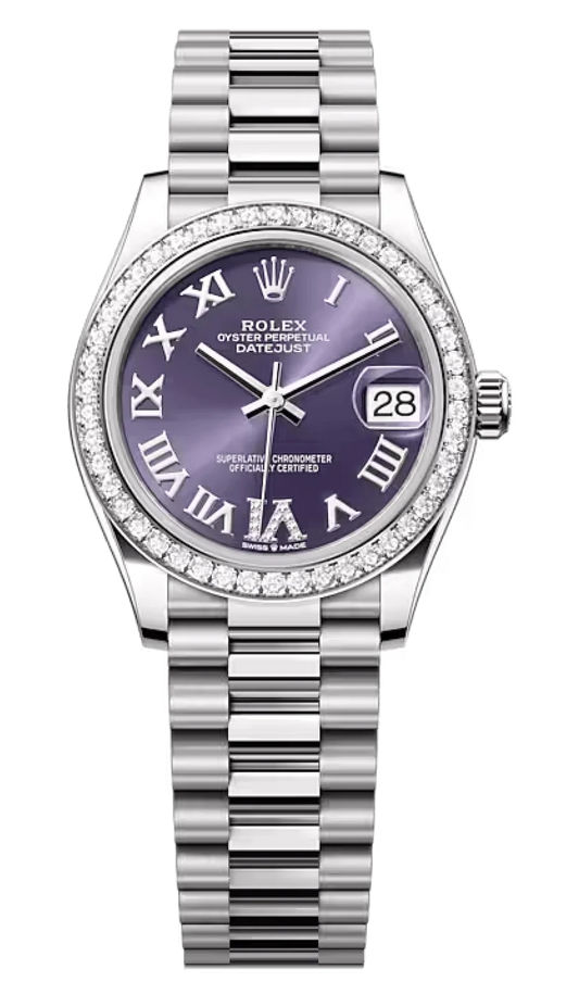Rolex Datejust 31 Aubergine Purple Diamond-Set President Ladies Watch 278289RBR-0019