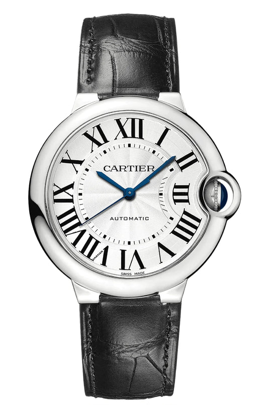 Cartier Ballon Bleu de Cartier 36mm Steel Black Alligator Unisex Watch WSBB0028