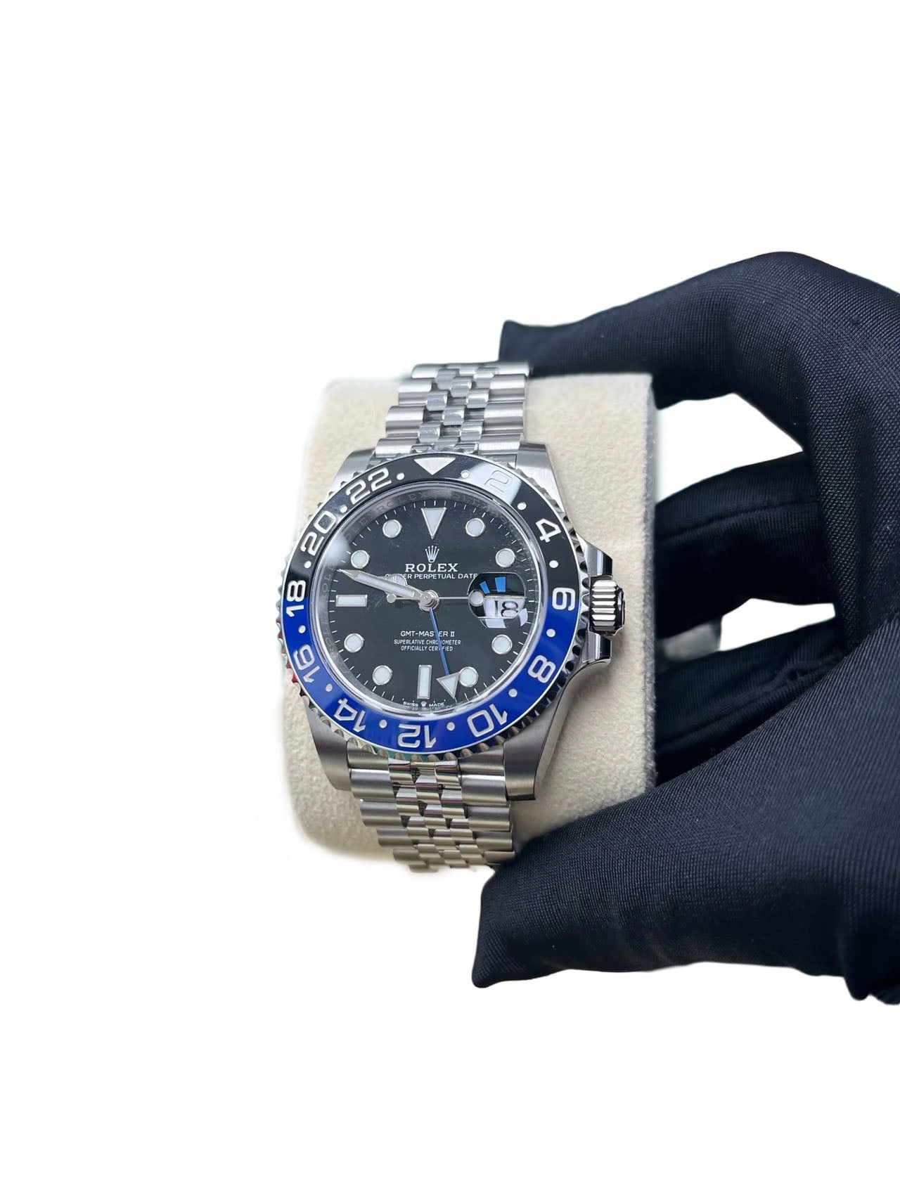 Rolex GMT-Master II "Batgirl" Stainless Steel Black and Blue Cerachrom Jubilee (Ref# 126710BLNR)