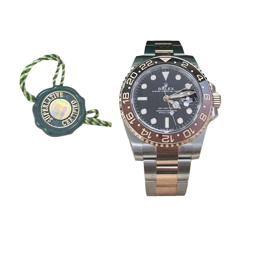 Rolex GMT-Master II Two-Tone Stainless Steel and Rose Gold - "The Rootbeer"- Black and Brown Bezel - Oyster Bracelet (Ref# 126711CHNR)