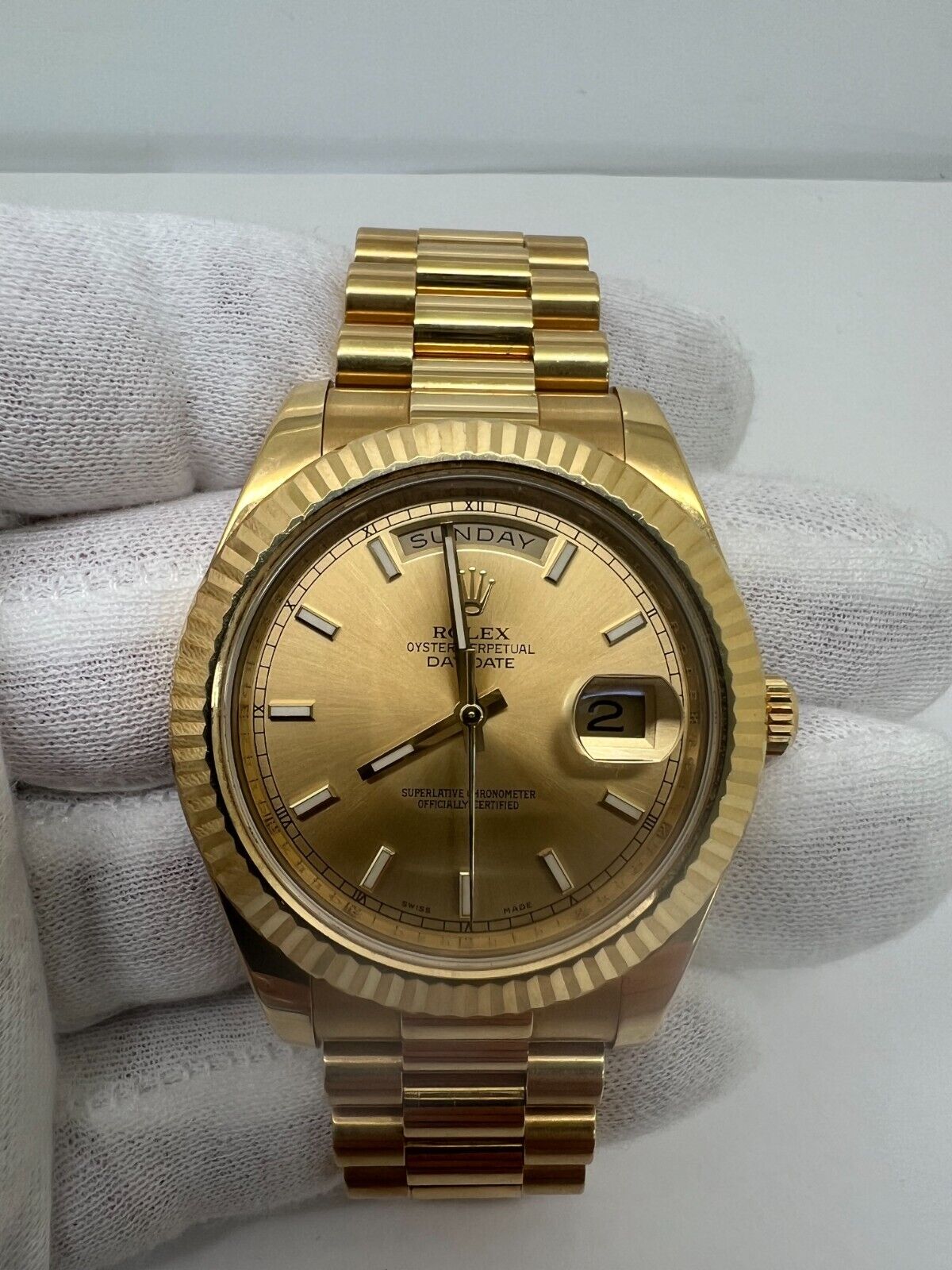 Rolex DayDate 41mm Champagne Presidential Watch 218238