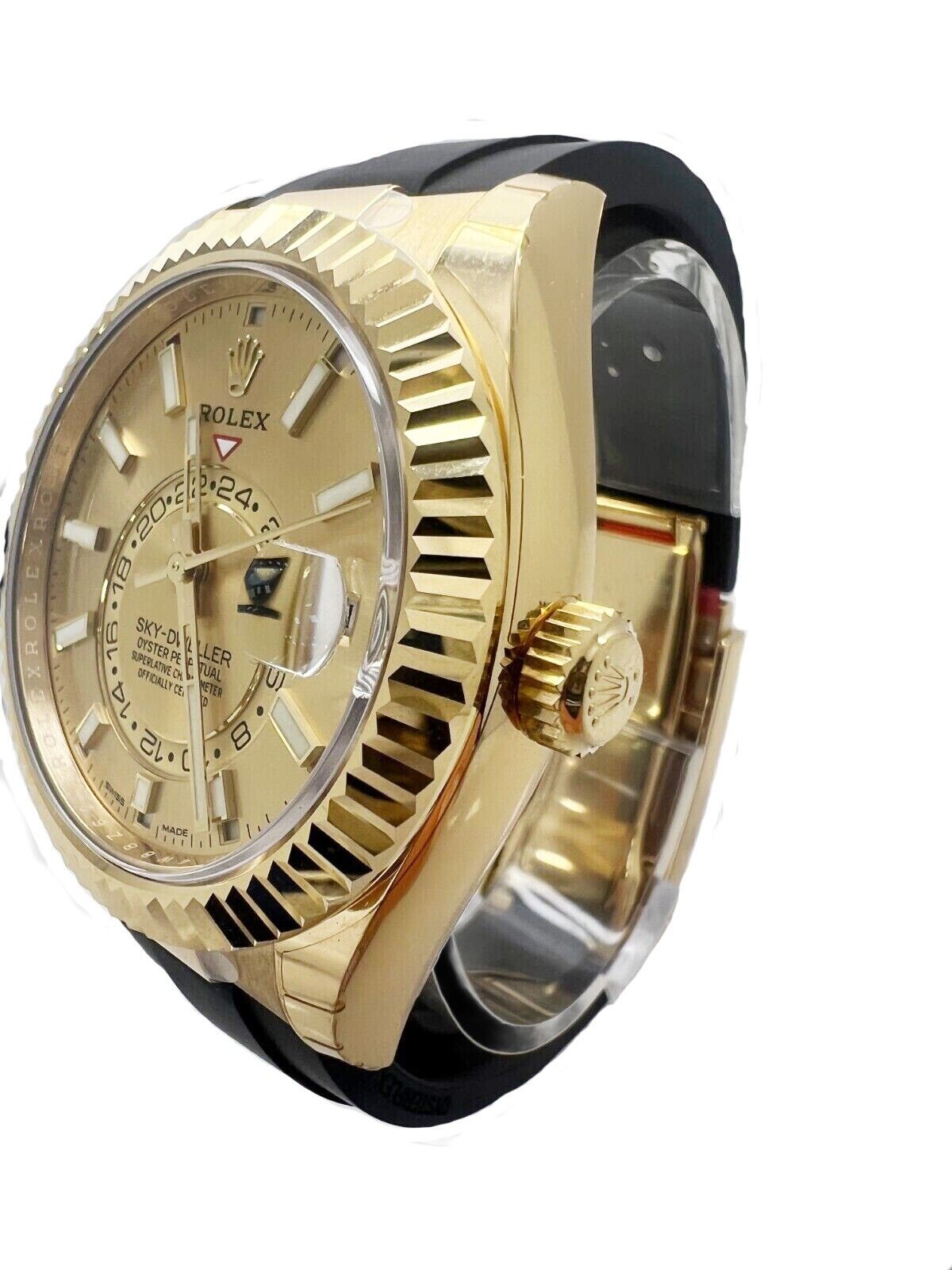 Rolex Sky-Dweller 326238 Yellow Gold Champagne Dial Men's Watch