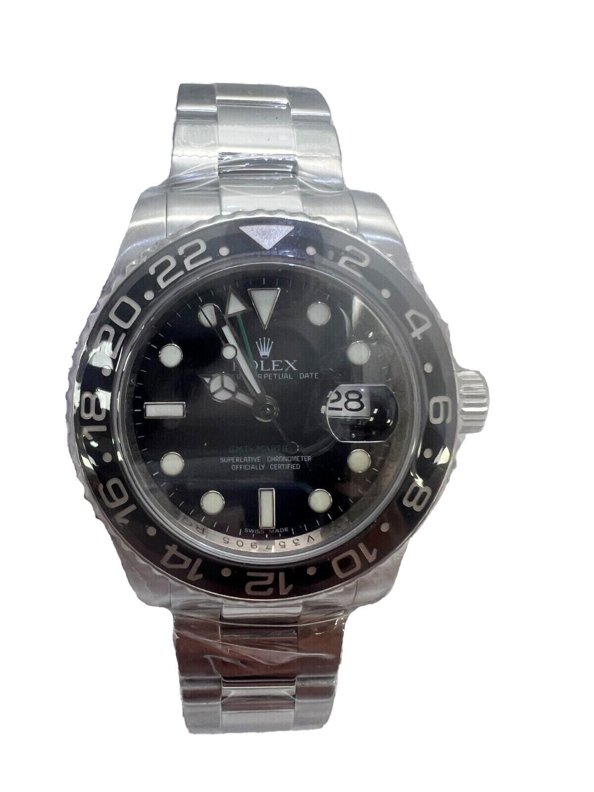 ROLEX MENS GMT MASTER II 116710LN CERAMIC BLACK DIAL STAINLESS STEEL 40MM WATCH