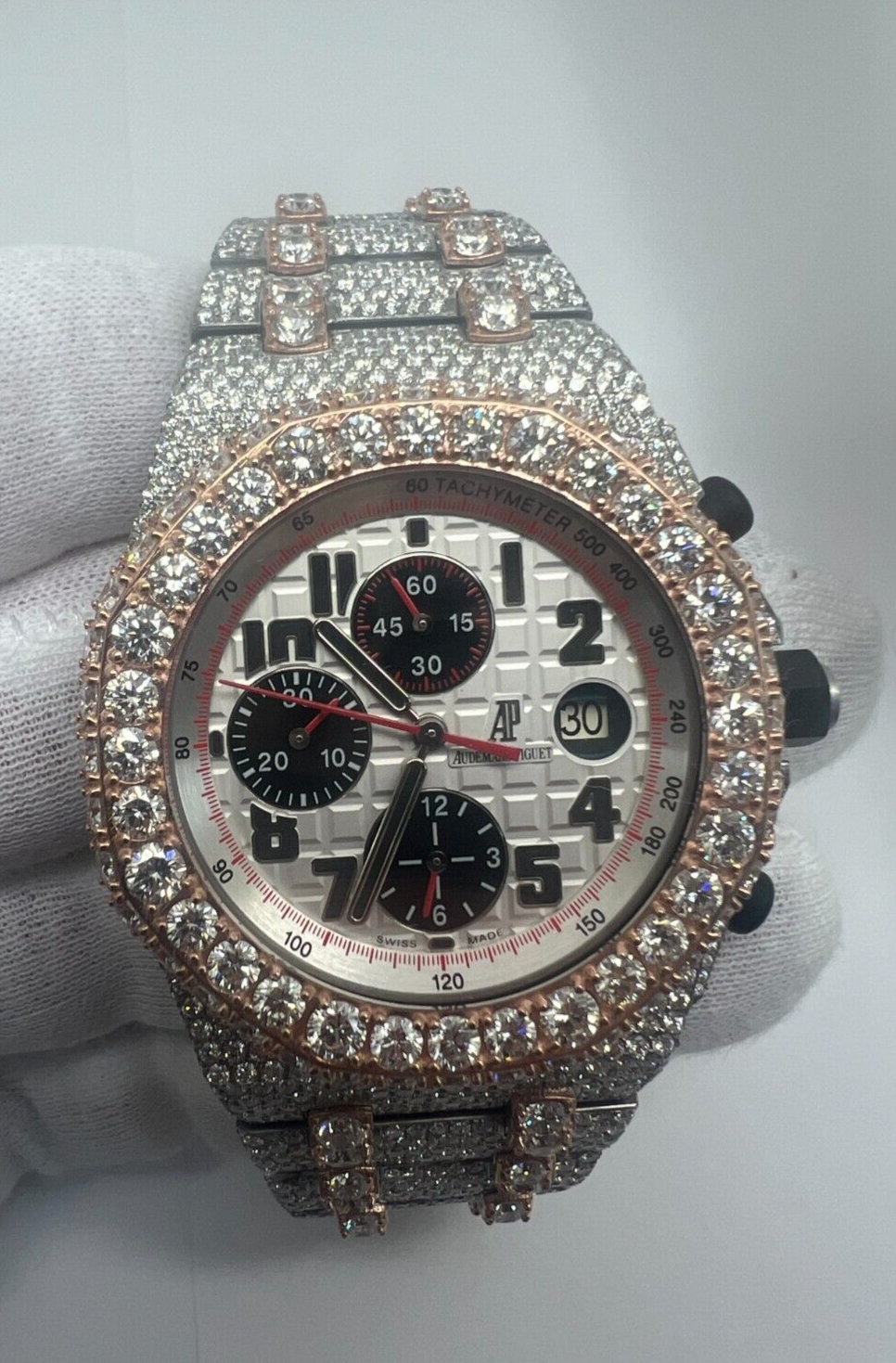 Audemars Piguet Royal Oak Offshore "Panda" 45 Cts E VVS Diamond Men's Watch