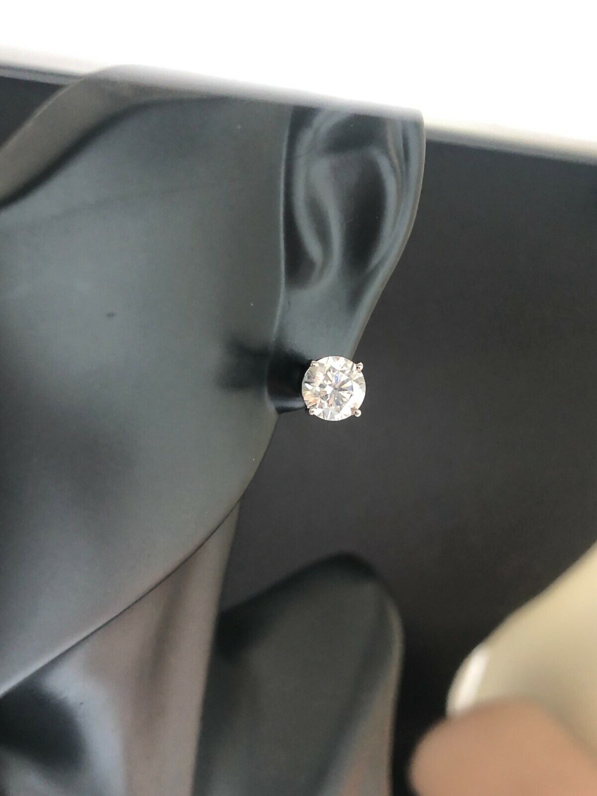 14K White Gold 2.05ctw F-SI-2 Round Cut Diamond 4-Prong Solitaire Stud Earrings