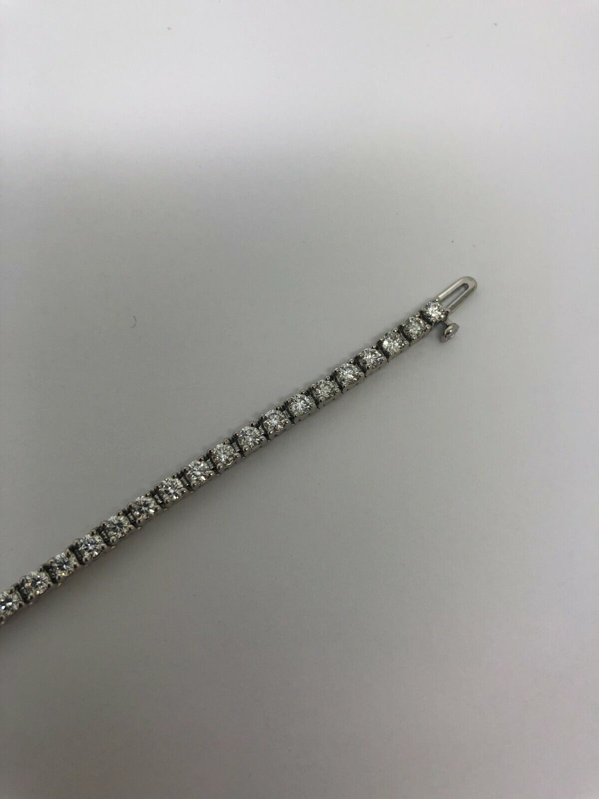 14K White Gold 4.00tw F/VS1-VS2 Round Cut Natural Diamond Tennis Bracelet-7"