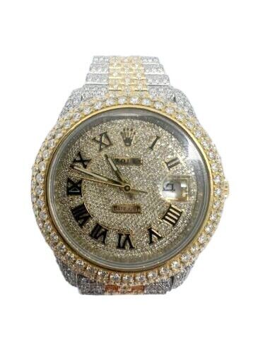 Rolex DateJust 41mm 116300 Two Tone Yellow Gold Jubilee Diamond Iced Out Watch