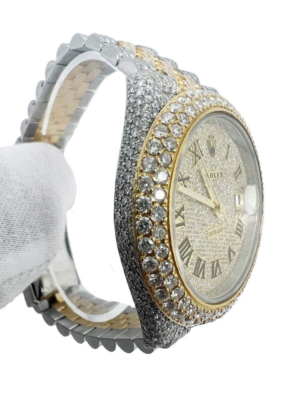 Rolex DateJust 41mm 116300 Two Tone Yellow Gold Jubilee Diamond Iced Out Watch