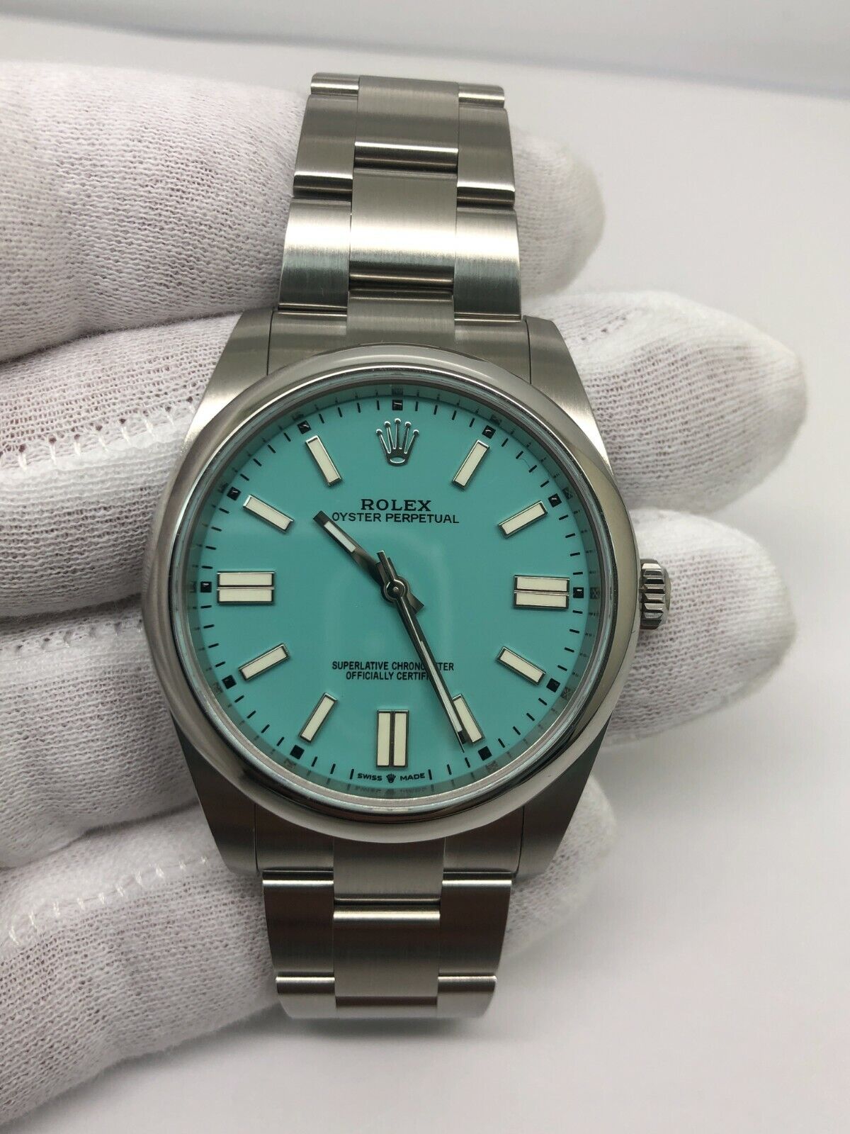 Rolex Oyster Perpetual 41mm Turquoise Oyster Watch 124300
