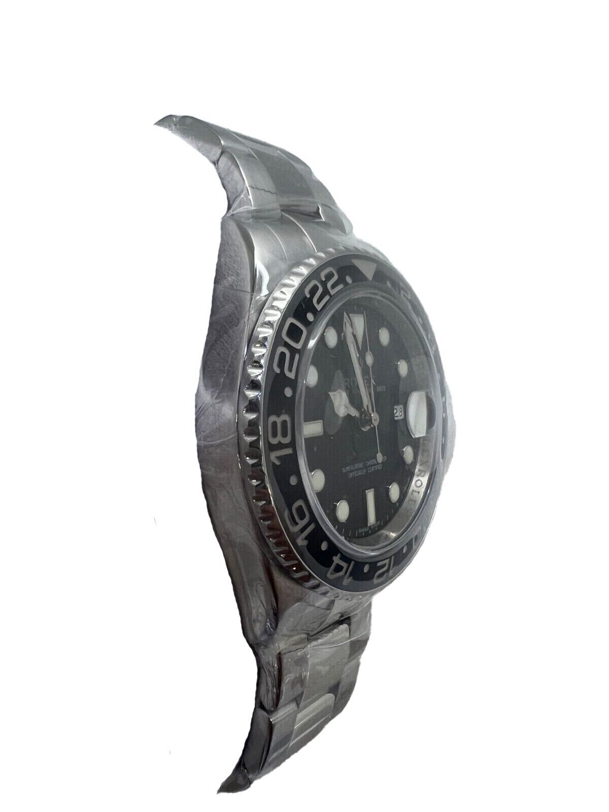 ROLEX MENS GMT MASTER II 116710LN CERAMIC BLACK DIAL STAINLESS STEEL 40MM WATCH