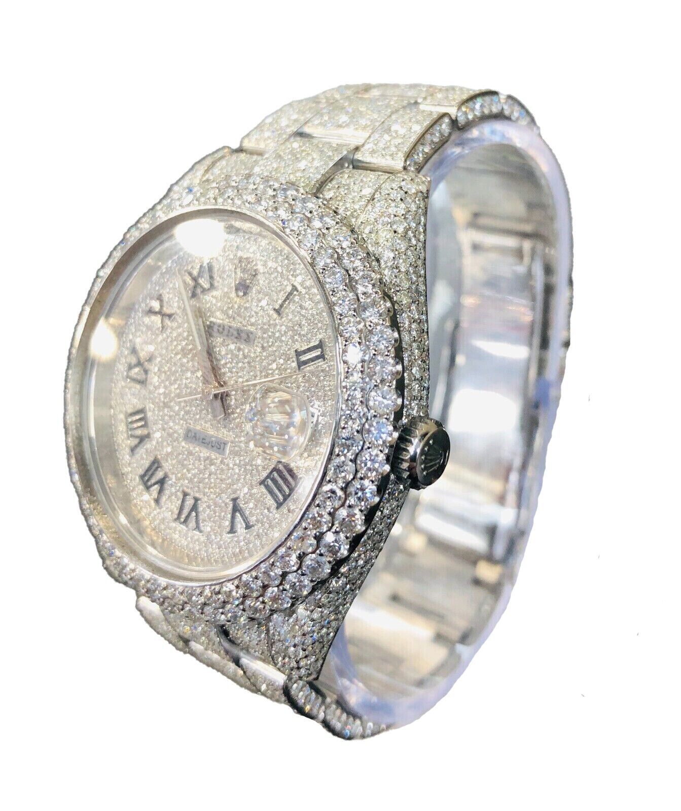Rolex DateJust 116300 41mm 25 Carat Oyster Diamond Iced Out Men's Watch
