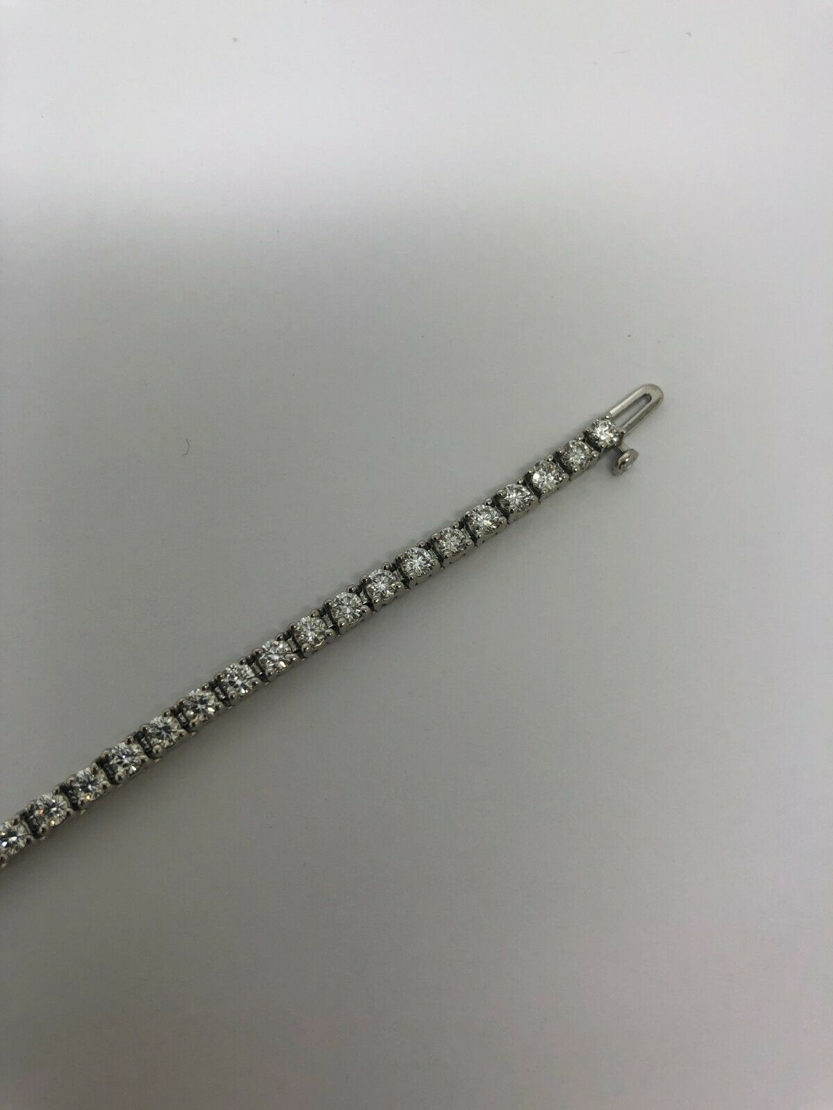 14K White Gold 4.00tw F/VS1-VS2 Round Cut Natural Diamond Tennis Bracelet-7"