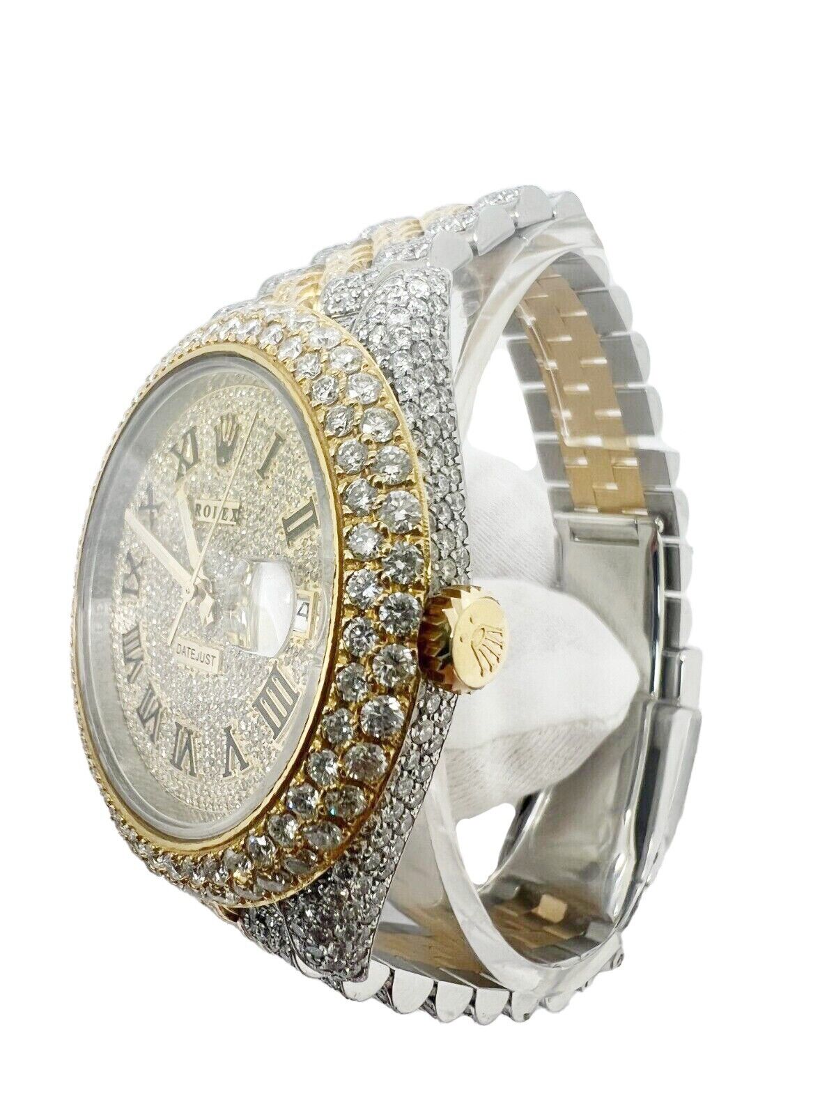 Rolex DateJust 41mm 116300 Two Tone Yellow Gold Jubilee Diamond Iced Out Watch