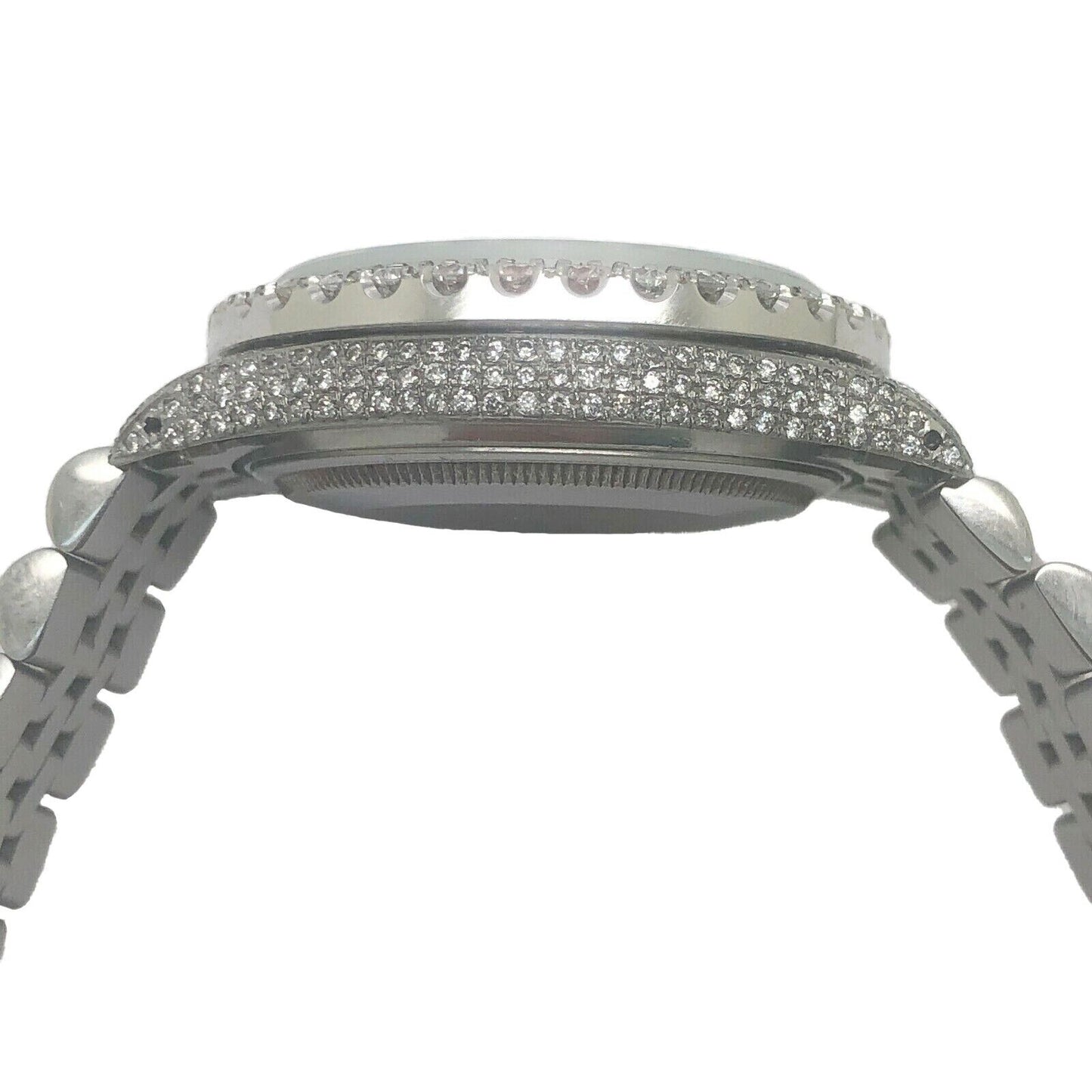 VVS 10 Pointers Bezel Rolex Datejust 36mm Roman Black Diamond Watch