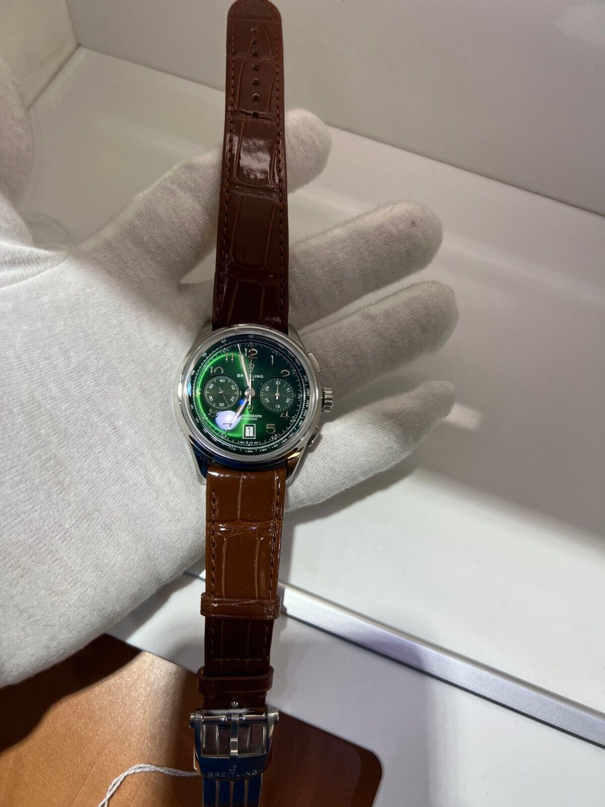 Breitling Premier Green Men's Watch 42mm Chronograph - AB0145371L1P1