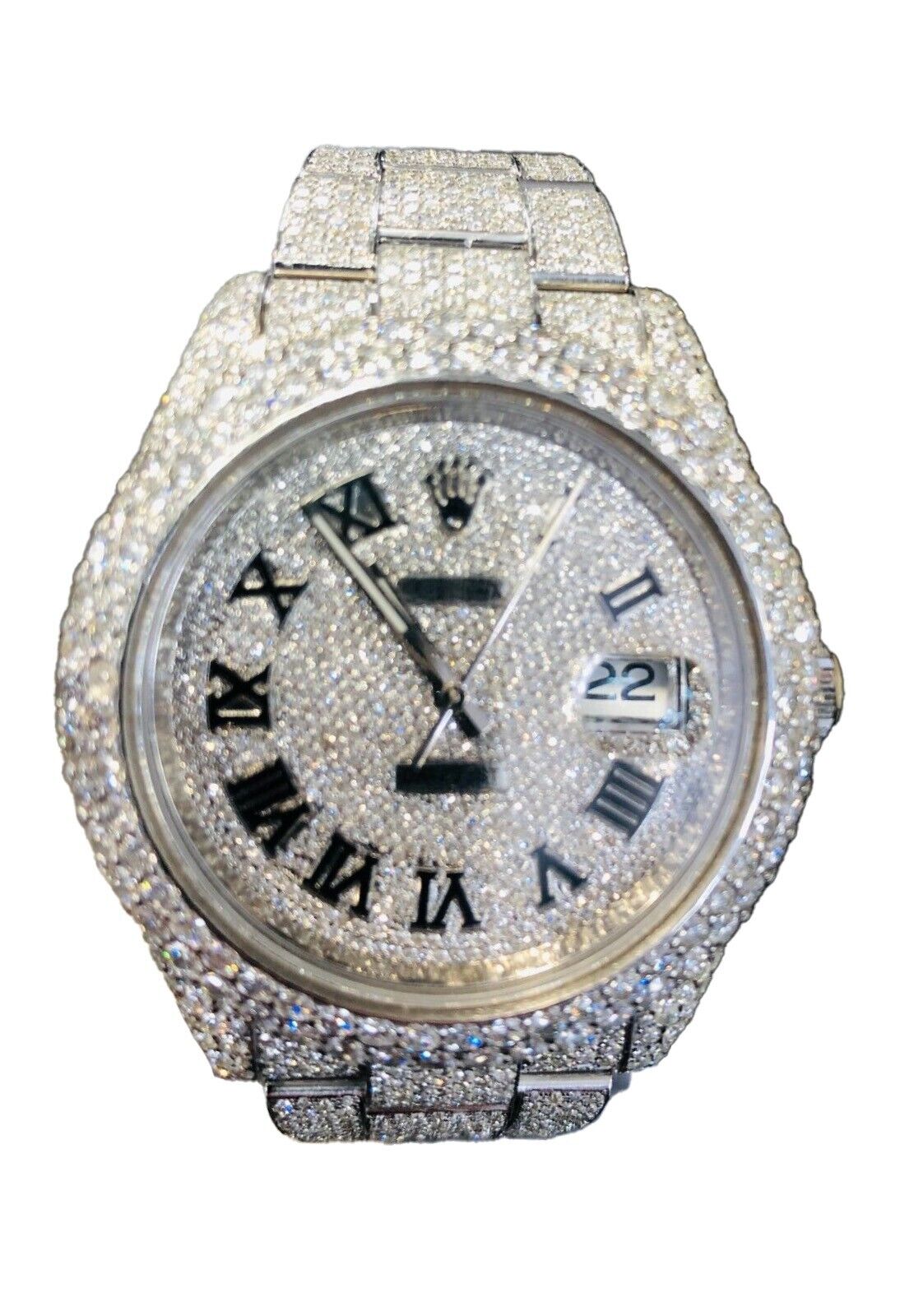 Rolex DateJust 116300 41mm 25 Carat Oyster Diamond Iced Out Men's Watch