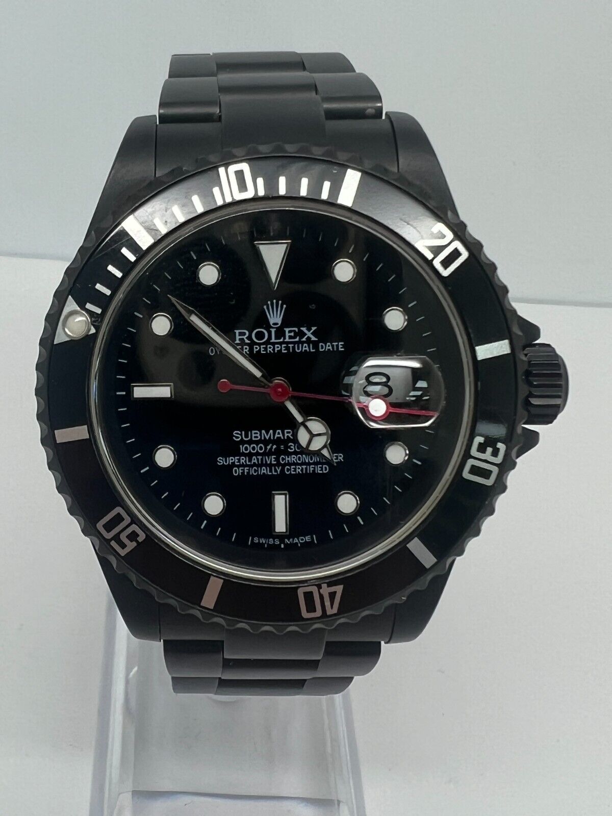 Rolex Submariner 16610 Carbon Blacked Out Watch evitadiamonds